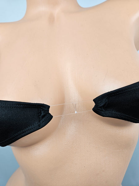 Black Barely There Bandeau Micro Thong Bikini