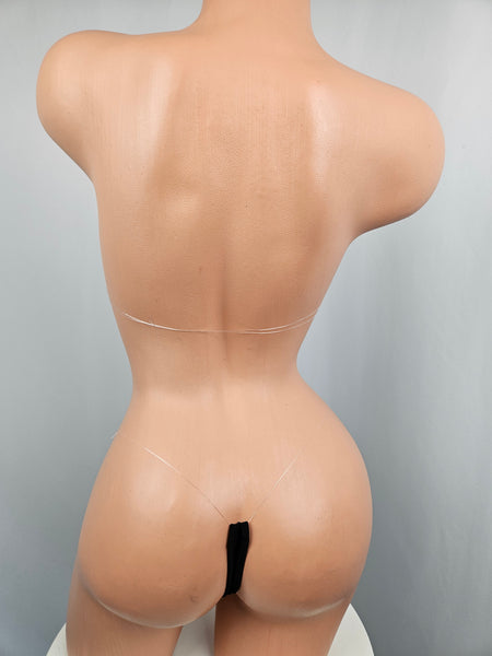 Black Barely There Bandeau Micro Thong Bikini