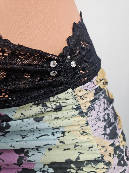 Snake Print Lace Up Skirt Set