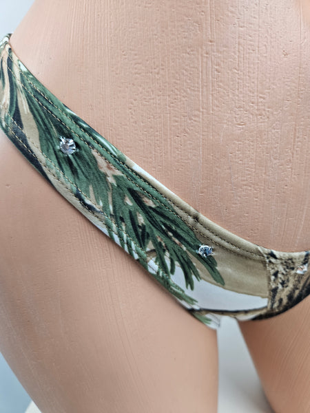High Neck Lace Up Top Thong Bikini