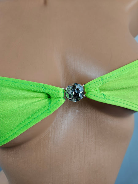 Neon Green Barely There Bandeau Micro Thong Bikini