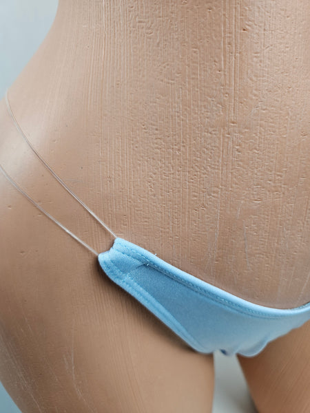 Baby Blue Barely There Bandeau Micro Thong Bikini