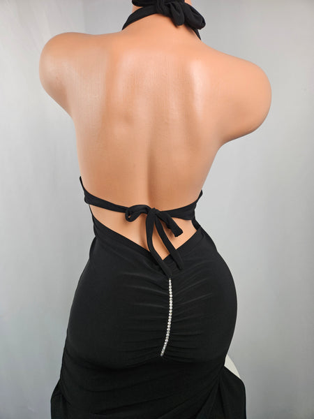 Black Halter Gown