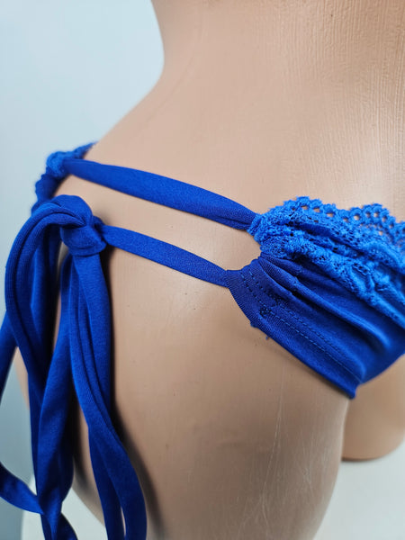 Royal Blue Tie Side Scrunch Butt Short Set