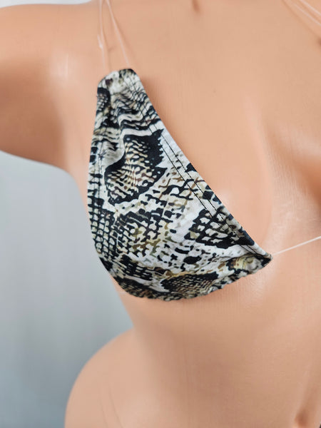 Snake Print Micro Thong Bikini