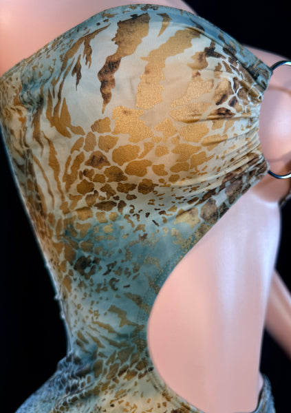 Animal Print Cut Out Gown
