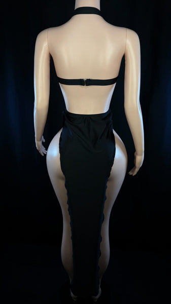Black High Cut Gown