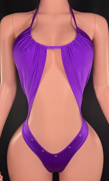 Bright Violet Drawstring Monokini