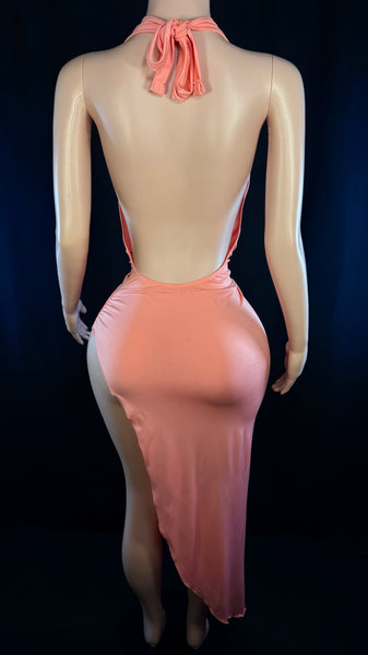 Peach Plunge Gown