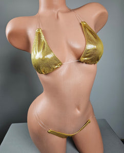 Gold Micro Thong Bikini