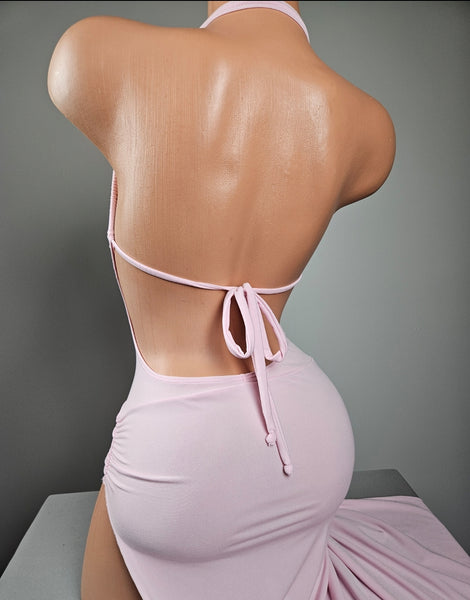 Baby Pink Adjustable Drawstring Gown