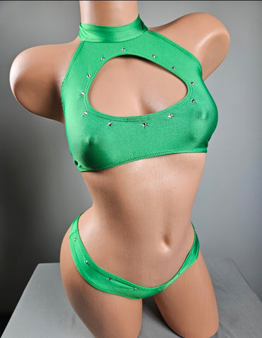 Kelly Green Thong Bikini Set