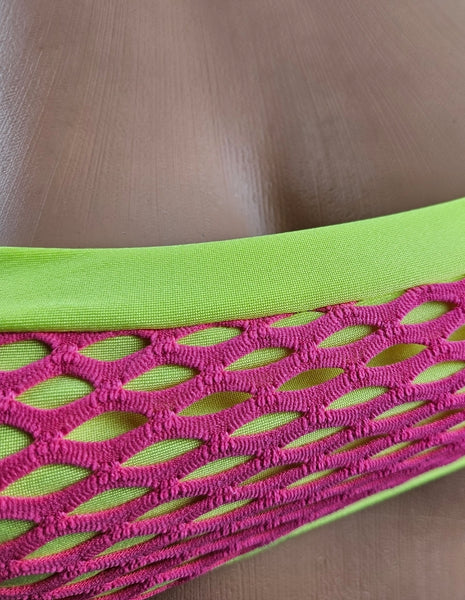Tie Side Net Thong Bikini