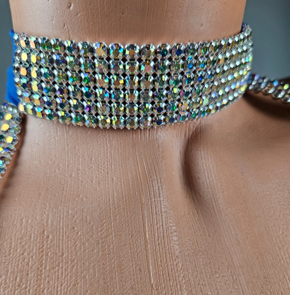 Rhinestone Choker Drape Cowl Gown (Small)