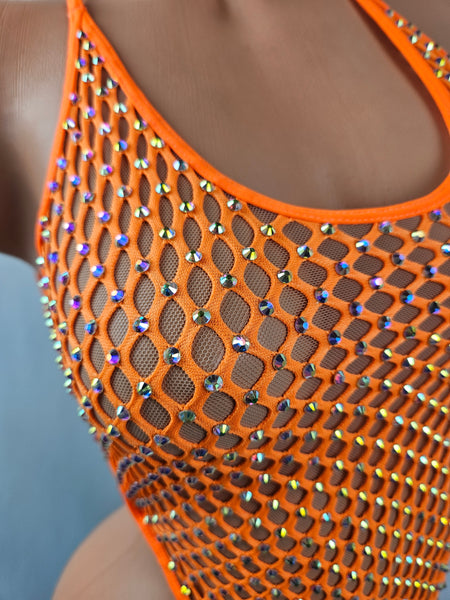 Candyland Tapered V Bodysuit - Orange