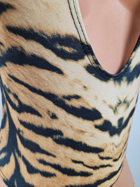 Tiger Print Garter Monokini