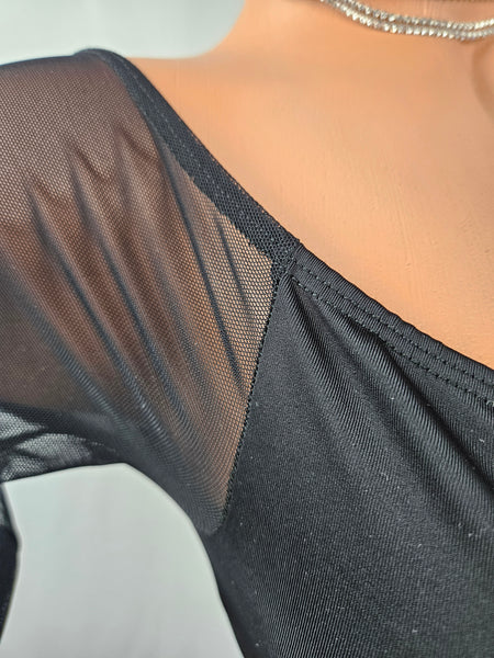 Black Lace Up Long Sleeve Romper w/ Matching Choker