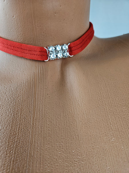 Light Red Cap Sleeve Pleated Ruffle Skirt Set w/ Matching Choker