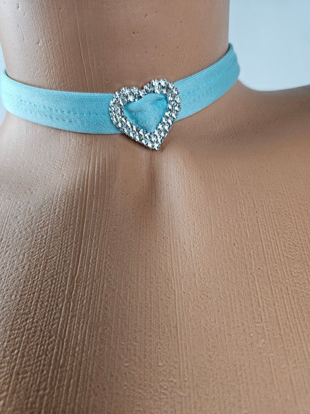Aqua Cap Sleeve Pleated Ruffle Skirt Set w/ Matching Choker