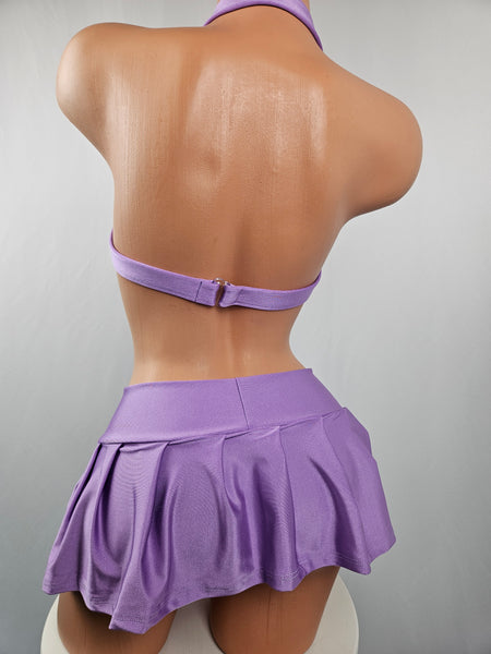 Pleated Lavender Skirt Set