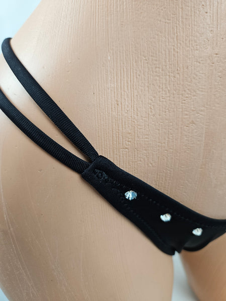 Double Strap Lace Up Top Thong Bikini
