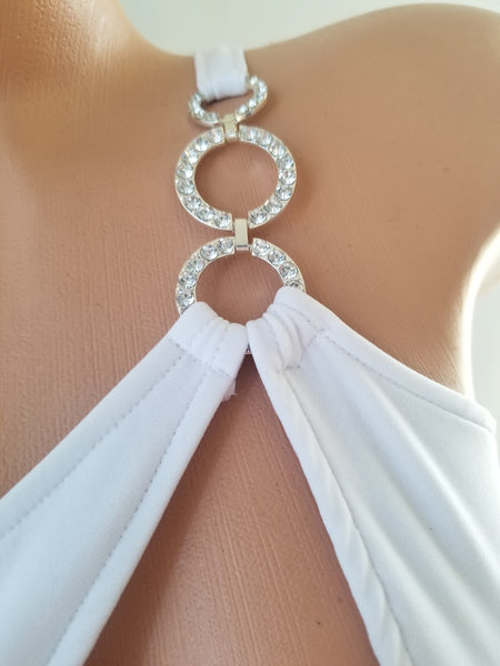 White Jersey Cut Out Gown (Small)