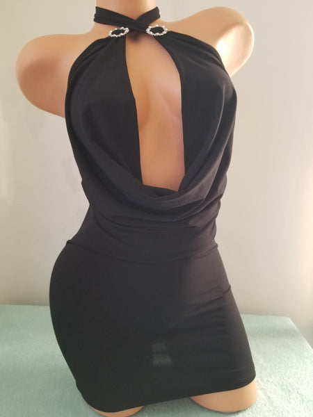 Drape Cowl Mini Dress